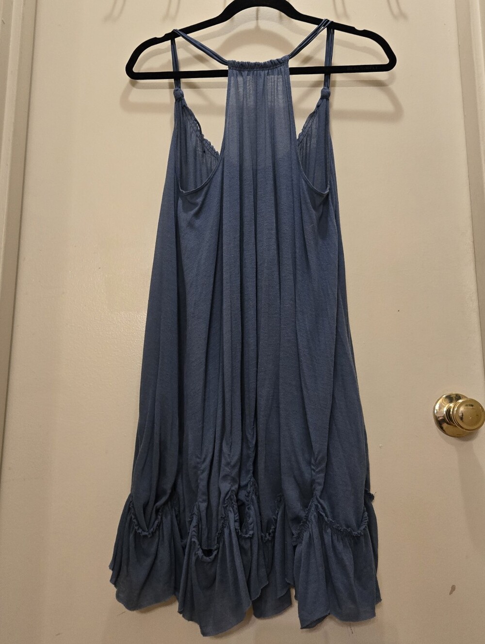 Free People Blue Ruffle-Hem Slip Tunic - Picture 5 of 6